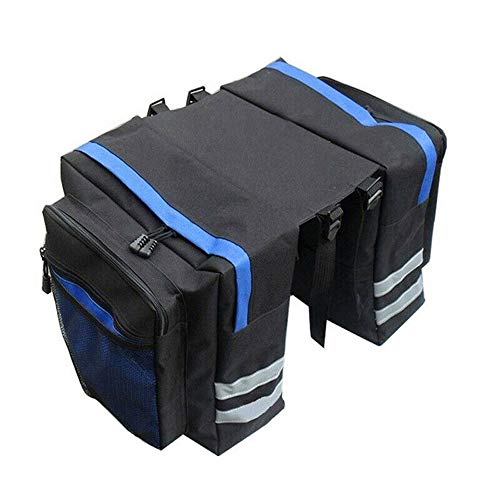 XHZY 1 PCs Bicycle Carrier Bag Rack Trunk Bike Luggage Back Panner Two Double Bags Sport Cycling Saddle Storage Rear Seat Waterproof of Double Bag Blue