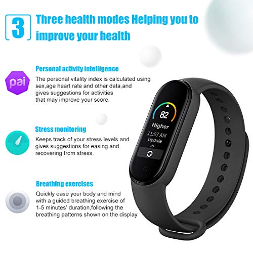 Xiaomi Mi Band 5 Pulsera de Actividad Inteligente, Nueva Carga magnética, Pantalla AMOLED de 1,1", 100+ Fondos de Pantalla temáticos, 24 horaspulsometro/Fitness Tracker, 50M a Prueba de Agua