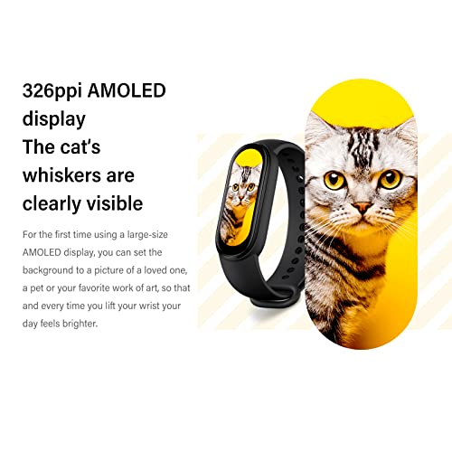 Xiaomi Mi Smart Band 6 Pantalla AMOLED de 1.56 Pulgadas, Monitor de Frecuencia Cardíaca y Oxígeno en Sangre de 24 Horas, Rastreador de Ejercicios Bluetooth, 5ATM, Versión Global, Negro