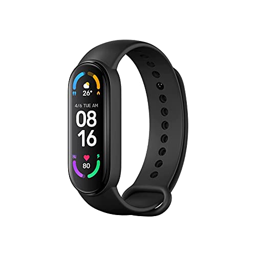 Xiaomi Mi Smart Band 6 Pantalla AMOLED de 1.56 Pulgadas, Monitor de Frecuencia Cardíaca y Oxígeno en Sangre de 24 Horas, Rastreador de Ejercicios Bluetooth, 5ATM, Versión Global, Negro