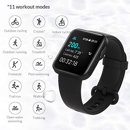 Xiaomi Mi Watch Lite Smartwatch Sport Fitness Trackers 1.4" Pantalla TFT 5ATM Resistencia Monitoreo del Ritmo Cardíaco Monitoreo del Sueño Ejercicios de Respiración Actividades Banda (Negro)