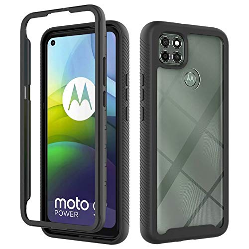 XINNI Armor Carcasa para Motorola Moto G9 Power Funda, PC/TPU Marco Estuche Protector Anti Caída Bumper Back Case Cover, Negro