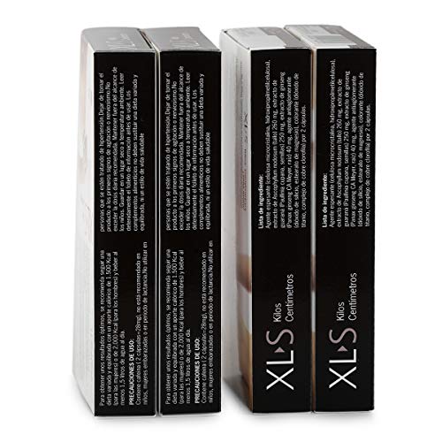 XLS Medical Kilos Centímetros Captagrasas Adelgazante, Tratamiento Para Perder Peso, Reductor De Apetito Con Guaraná Y Ginseng - Pack Duplo 2 X 30 Comprimidos, 1 Mes De Tratamiento