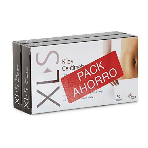 XLS Medical Kilos Centímetros Captagrasas Adelgazante, Tratamiento Para Perder Peso, Reductor De Apetito Con Guaraná Y Ginseng - Pack Duplo 2 X 30 Comprimidos, 1 Mes De Tratamiento