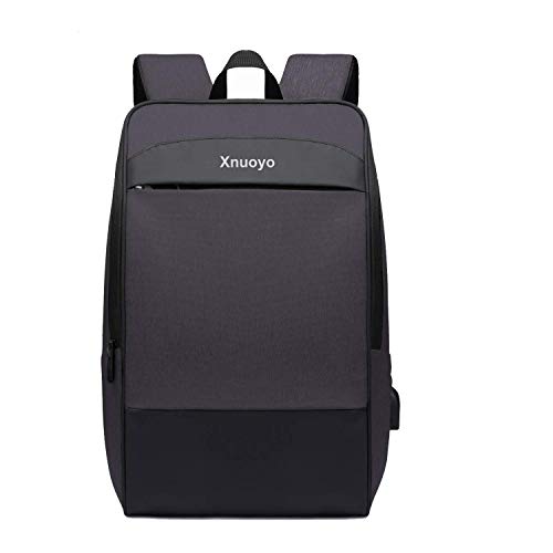 Xnuoyo 17.3 Pulgadas Mochila Hombre, Impermeable Mochila con Puerto de USB，Mochila de Gran Capacidad para Hombre Mujer Oficina Trabajo Diario Negocio Multifuncional (Negro)