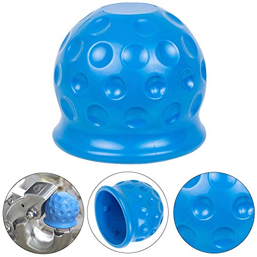 XYDZ 4PCS Tapa Bola Remolque Tapa Acople de Remolque para Cabeza de Bola de Hasta Ø 50 mm (2" pulgadas) Cubierta de Goma Cubierta Gancho Tapon Protector Contra la Abrasión y Suciedad Caravana - Azul