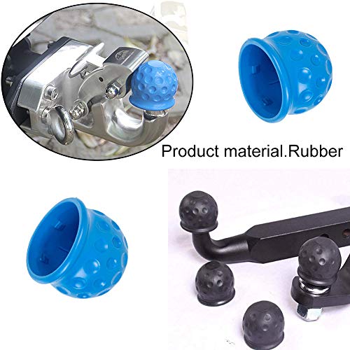 XYDZ 4PCS Tapa Bola Remolque Tapa Acople de Remolque para Cabeza de Bola de Hasta Ø 50 mm (2" pulgadas) Cubierta de Goma Cubierta Gancho Tapon Protector Contra la Abrasión y Suciedad Caravana - Azul