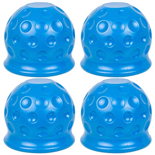 XYDZ 4PCS Tapa Bola Remolque Tapa Acople de Remolque para Cabeza de Bola de Hasta Ø 50 mm (2" pulgadas) Cubierta de Goma Cubierta Gancho Tapon Protector Contra la Abrasión y Suciedad Caravana - Azul