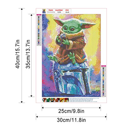 Yefun DIY 5D Pintura Diamante, Diamond Painting Taladro Completo Kit de Punto de Cruz Diamante Kits de Pintura para Adultos Rhinestone Bordado Diamante Arte, 30 * 40cm, Alien (Sin Marco)