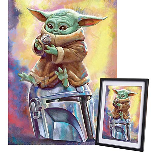 Yefun DIY 5D Pintura Diamante, Diamond Painting Taladro Completo Kit de Punto de Cruz Diamante Kits de Pintura para Adultos Rhinestone Bordado Diamante Arte, 30 * 40cm, Alien (Sin Marco)