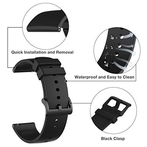 YHC Correa para Xiaomi Amazfit GTS Correas,Pulsera de Reemplazo de Silicona Suave para Amazfit GTS 2(1-Negro)