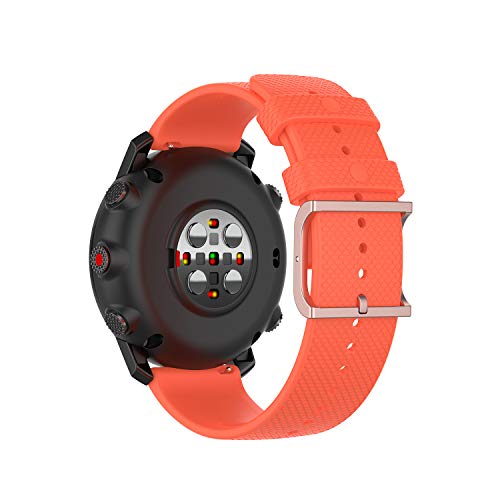 Yikamosi Compatible con Polar Grit X Watch Correa,22mm liberación rápida Silicona Suave Oro Rosa Cierre de Acero Inoxidable Correas de Repuesto para Polar Grit X/Vantage M/M2,Naranja