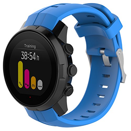 Yikamosi Compatible con Suunto Ambit 3 Vertical Correa,liberación rápida Silicona Suave Cierre de Acero Inoxidable Correas de Repuesto para Suunto Ambit 3 Vertical/Spartan Sport,Azul