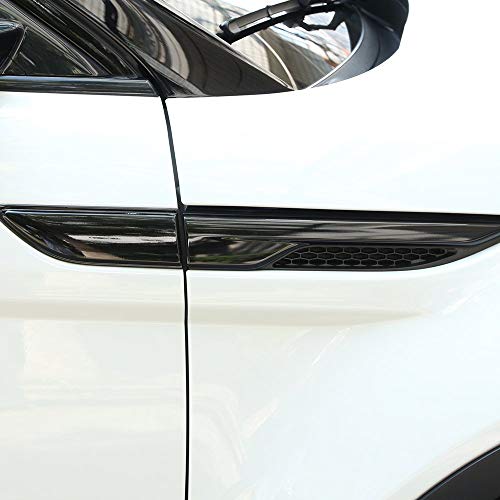 YIWANG ABS cromado puerta lateral Fender salida de ventilación de aire ajuste 4 piezas para accesorios de coche RangeRover Evoque 2012-2018 (negro brillante)