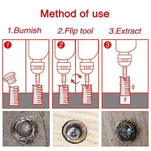 YIXISI 6 Piezas Extractor de Tornillos Dañados, Removedor de Pernos Rotos con Estuche, Fabricado en Acero de Alta Velocidad 4341#, Dureza 63-65HRC, para Quitar Tornillos Rotos o Despojados, Dorado