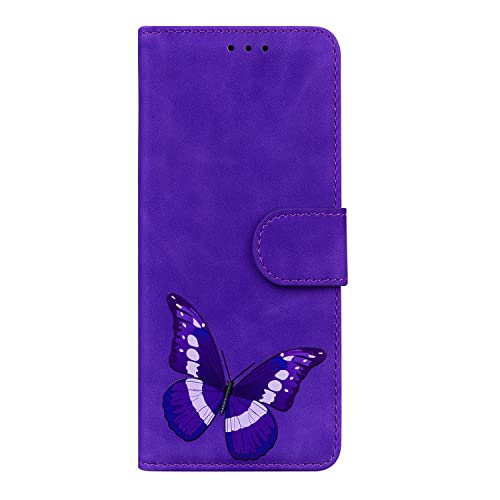 YKTO Funda Cartera para Tecno Spark Go 2020/Spark 6 Go Billetera Soporte Abatible Funda Mariposa Apto Piel Folio Cuero PU Case Interior TPU Ranura Tarjeta para Tecno Spark Go 2020/Spark 6 Go-Púrpura