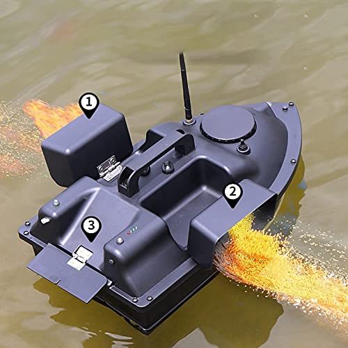 YLLLLY V18 RC Pesca Bait Boat GPS Posicionamiento Automático Devolución Tres Warehouse Dual-Motor Control Remoto Herramientas de Pesca 12000mAh, Barco de Cebo, Barco de Cebo de Pesca, Barco de