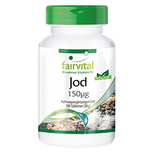 Yodo 150µg - Yoduro de Potasio - VEGANO - Dosis elevada - 180 Comprimidos - Calidad Alemana