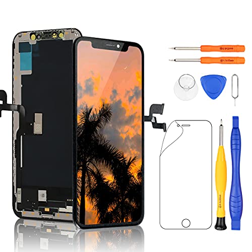 Yodoit Pantalla LCD para iPhone X Reemplazo Negro, 5.8 Pulgadas Display y Digitalizador Táctil Vidrio con Herramientas, Compatible con Modello A1865, A1901, A1902