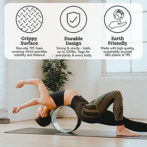 Yogi Bare Rueda de yoga antideslizante CORCHO de 33 cm para estiramientos - Mejora tus movimientos y Rojouce la tensión - Contribuye a un mayor equilibrio y flexibilidad - Cósmica