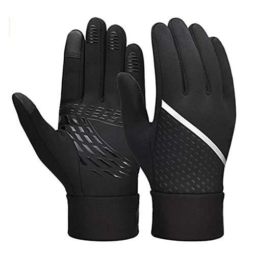 Yokata Guantes de Invierno para Niños Guantes Ciclismo Pantalla Táctil Térmicos Guante Infantil Antideslizante para Correr Conducir Run Esquí Moto Bici Fútbol Sport Nieve Negro Niños y Niñas 6-8 Años