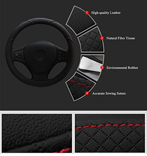 Yopria Microfibra Suave Funda para Volante Cubierta del Volante del Vehículo Confortable Protector del Volante del Coche Universal Diámetro 38cm (15")