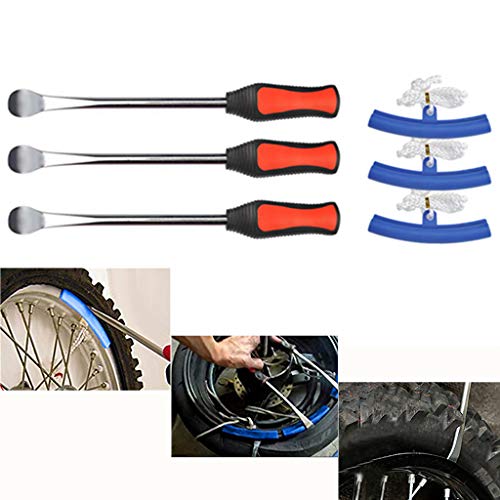 YOTINO Desmontadores de Neumático Kits 3Pcs Palanca de Neumáticos Extracción 3Pcs Palanca de Neumáticos Protector Reemplazo de Llantas para Motos y Bicicletas