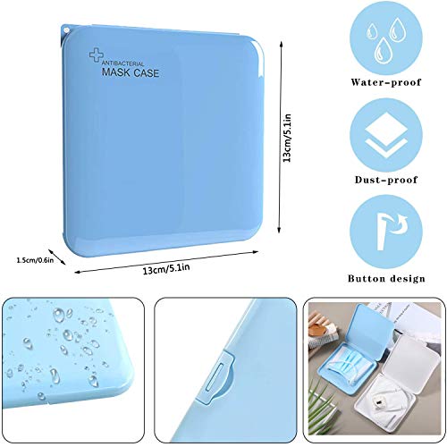Young Min 2pcs Caja de Almacenamiento de Mascarillas Portátil Anticontaminación, 4pcs Salvaorejas y Extensor de Mascarilla Ajustable, 4pcs Cordón de Máscara Ajustable