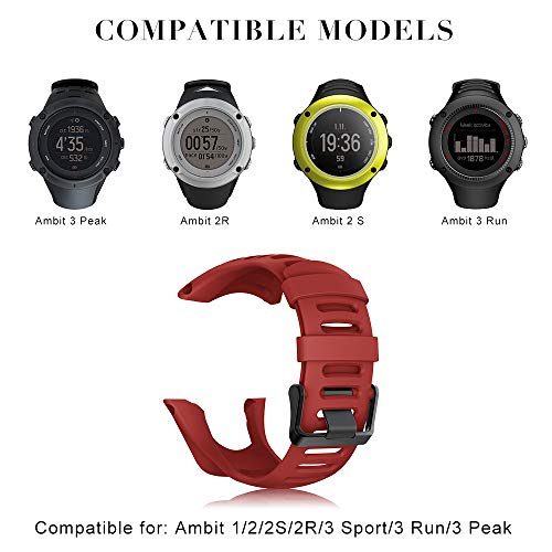 YPSNH Compatible para Correa Suunto Ambit 3 Correa de Transpirable de Repuesto de Goma Suave Pulseras para Suunto Ambit 1/2/2S/2R/3 Sport/3 Run/3 Peak/Suunto 5