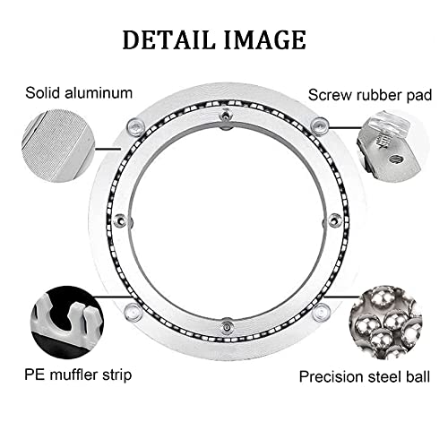 YQDZADA6 Rodamiento Giratorio - Cojinete De Aluminio, Ø 8" 10" 12" 14" 16" Lisa Placa Giratoria,para Mesa De Cocina De Vidrio/Granito O Madera,También Se USA para Hacer Lazy Susan,fácil De Usar