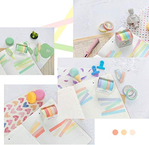 YUBX Flaco Washi Tape Set Masking Tape cinta adhesiva decorativa Washi Glitter Adhesivo 10MM De ancho 30 Rollo (Macaron)
