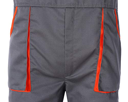 yukirtiq Hombre Pantalones de Trabajo Polialgodón Resistente Mono de Trabajo Ropa Peto de Trabajo Hombre Bolsillos Multiusos, Gris, L