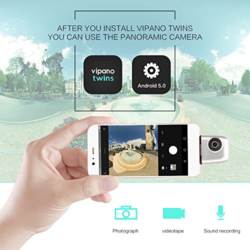 YUNTAB Nemo Cámara Panorámica Portátil 360 Grados 1080P WiFi Cámara Deportiva 210-Grado Ultra Gran Angular 720 °Ángulo Vista Tarjeta SD hasta 128GB