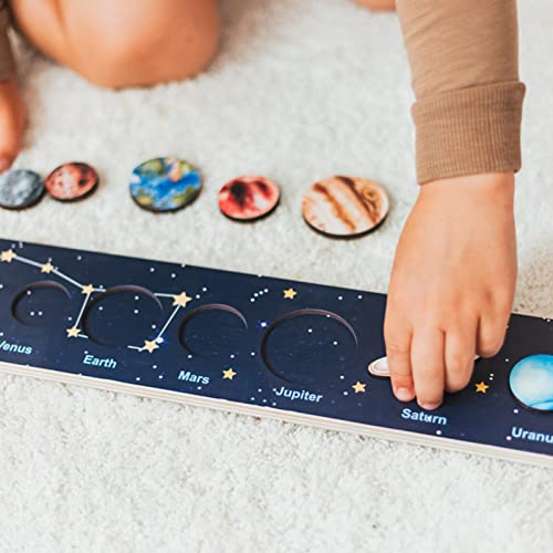 Yusea Puzzle con sistema solar, diseño de planetas de madera Jigsaw Thinking Training Educational Toys Great Gifts para niños