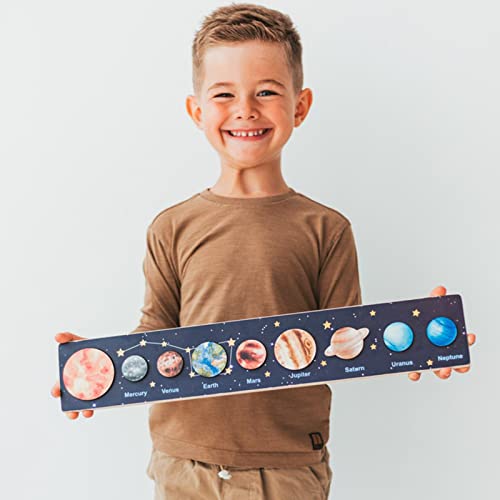 Yusea Puzzle con sistema solar, diseño de planetas de madera Jigsaw Thinking Training Educational Toys Great Gifts para niños