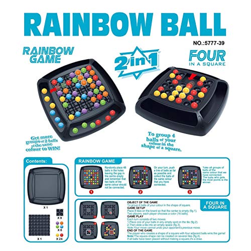 Yuxinkang Rainbow Bead Game para niños, Puzzle Magic Chess Board Games, Rainbow Ball Elimination Game, Rainbow Puzzle Magic Chess Toy Set Juego Padres e Hijos jueguen Juntos