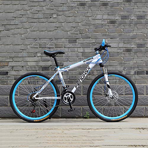 YXWJ 24/27 Bicicletas Velocidad Doble Disco de Freno de Aluminio Completo de Bastidor de suspensión Hardtail Bicicleta de montaña Ciclismo de Carretera Segura absorción de Choque Bici de la Ciudad de