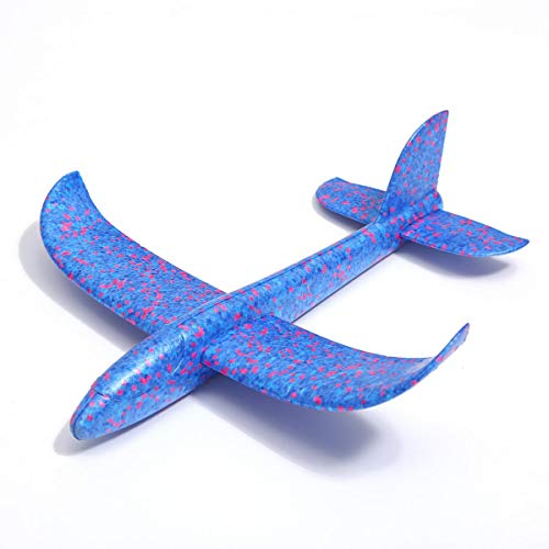 ZADAWERK® Avión de poliestireno - 35 cm - Azul - Planeador - Juguete