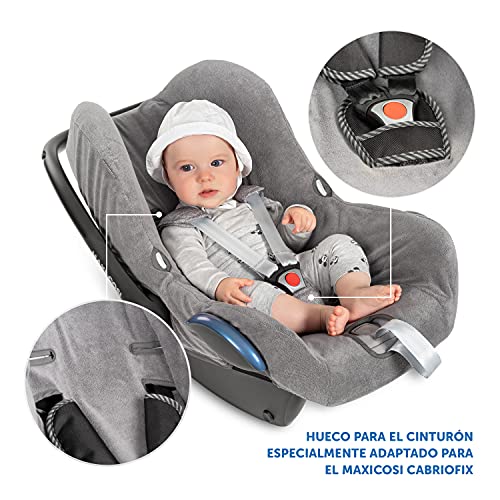 Zamboo Funda de Verano Maxicosi Cabriofix - Ajuste Perfecto Asiento de Coche Grupo 0+ Maxi-Cosi, transpirable y lavable a máquina - Gris