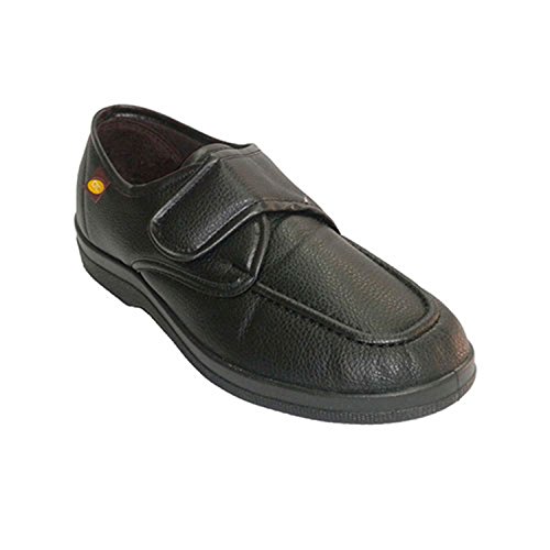 Zapatilla Hombre simulando Zapato con Velcro Doctor Cutillas en Negro Talla 44