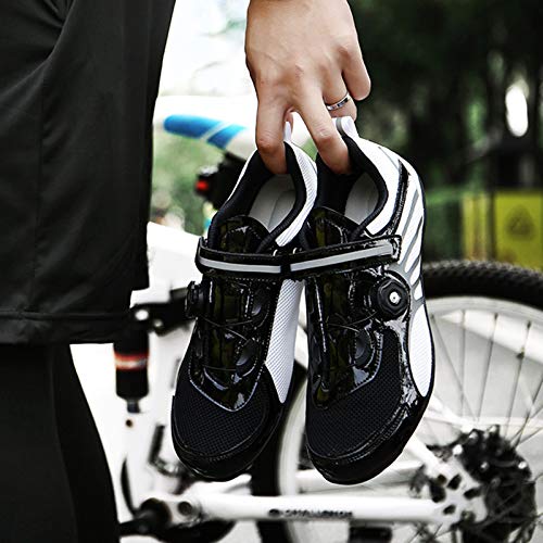 Zapatillas Ciclismo MTB Hombre Zapatillas de Bicicleta Unisex, Zapatos de Bicicleta de Montaña Antideslizante Transpirable Zapatillas de Bicicleta de Carretera y Montaña Antideslizante Zapatillas