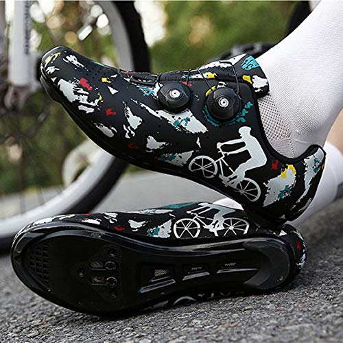 Zapatillas Ciclismo MTB Hombre Zapatillas de Ciclismo para Carretera Hombre, Antideslizante Transpirable Zapatos Ciclismo MTB Calzado de Ciclismo y Senderismo Antideslizante Zapatillas de Ciclism