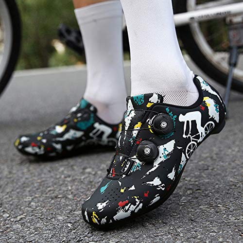 Zapatillas Ciclismo MTB Hombre Zapatillas de Ciclismo para Carretera Hombre, Antideslizante Transpirable Zapatos Ciclismo MTB Calzado de Ciclismo y Senderismo Antideslizante Zapatillas de Ciclism