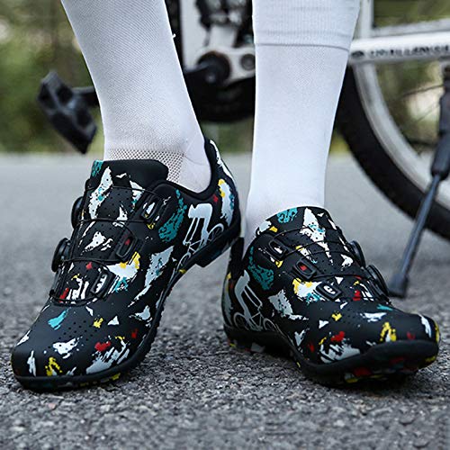 Zapatillas Ciclismo MTB Hombre Zapatillas de Ciclismo para Carretera Hombre, Antideslizante Transpirable Zapatos Ciclismo MTB Calzado de Ciclismo y Senderismo Antideslizante Zapatillas de Ciclism