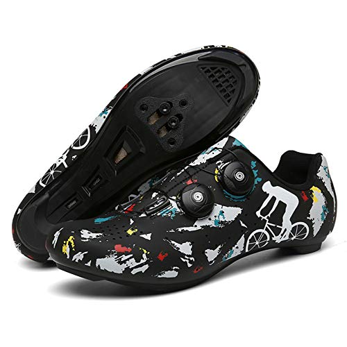 Zapatillas Ciclismo MTB Hombre Zapatillas de Ciclismo para Carretera Hombre, Antideslizante Transpirable Zapatos Ciclismo MTB Calzado de Ciclismo y Senderismo Antideslizante Zapatillas de Ciclism