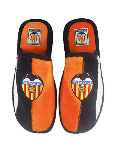 Zapatillas de casa de equipos de fútbol con licencia oficial Valencia C.F. - Color - Naranja, Talla - 42