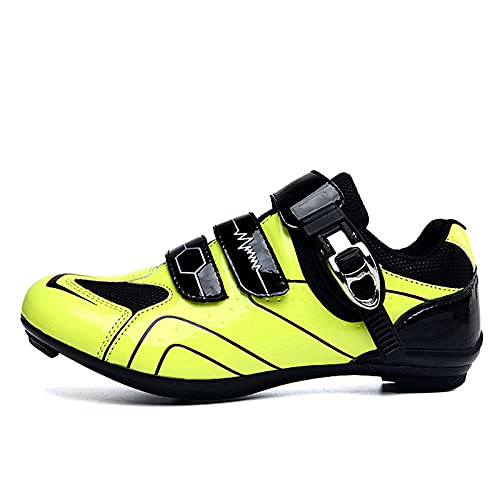 Zapatillas de Ciclismo Hombre Zapatos de Bicicleta Carretera Mujer Ciclismo de Interior Peloton Compatible con Tacos SPD y Look Delta Green 275