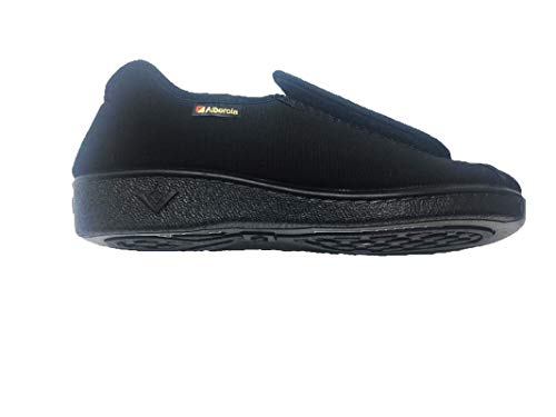 Zapatillas de Estar por Casa/Extra Ancha/Téxtil/Color Negro/Especial Pies con Vendaje/Ancho Especial/Hombre/Mujer/Talla 41