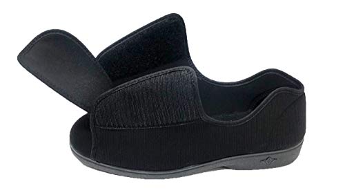 Zapatillas de Estar por Casa/Extra Ancha/Téxtil/Color Negro/Especial Pies con Vendaje/Ancho Especial/Hombre/Mujer/Talla 41