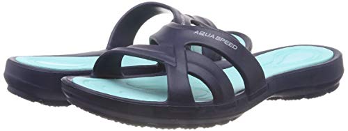 Zapatillas de piscina Panama Speed ​​para mujer, azul marino / turquesa, 41 EU